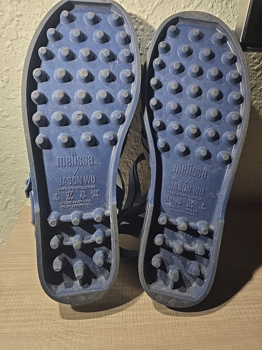 Melissa Jason Wu Navy Blue Woven Jelly Sandals - Picture 11 of 13